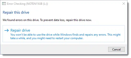 Repair drive