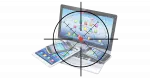A computer in the cross-hairs.