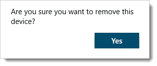 Are you sure you want to remove this device?