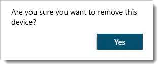 Are you sure you want to remove this device?
