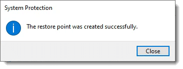 Restore Point created