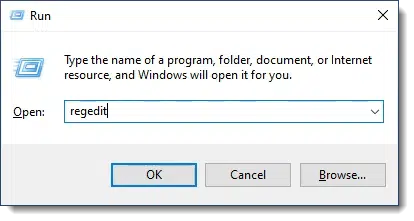Run regedit