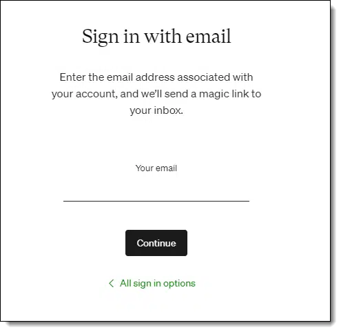 Medium.com sign in with email