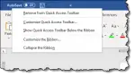 Quick Access Toolbar in Microsoft Word