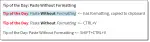 Pasting with and without formatting.