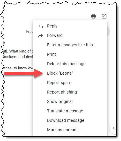 Block sender in Gmail.