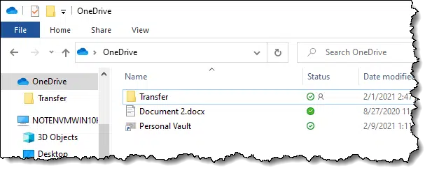 OneDrive folder on PC