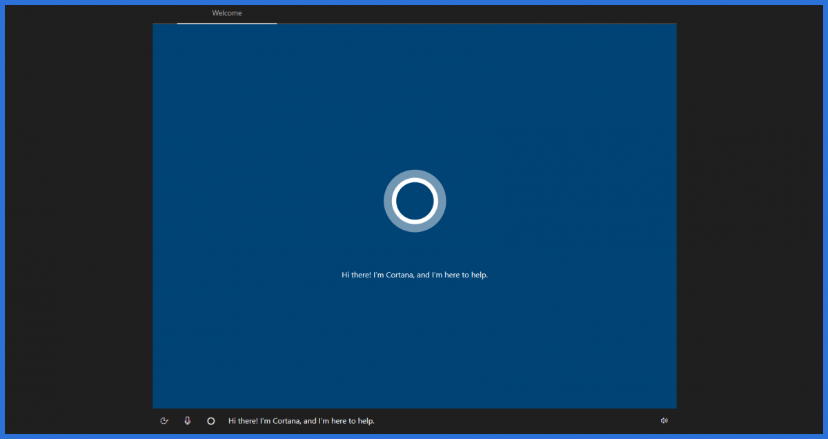 Cortana in Windows Setup