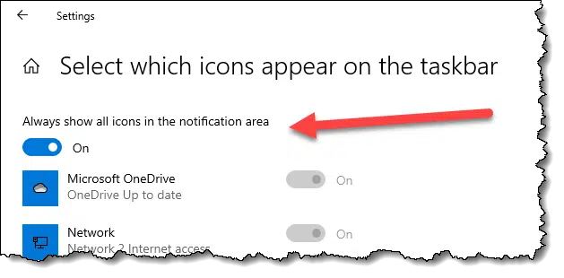 Always show all icons