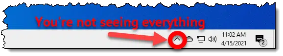 If you're seeing "^" not all icons are displauyed.