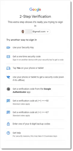 Google Two Step Verification