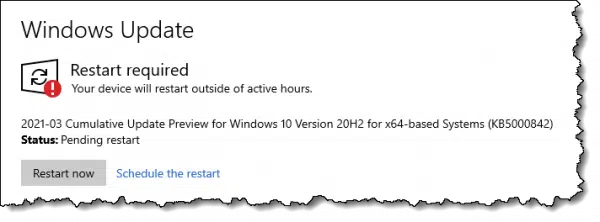 Restart Required