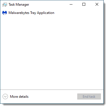 Task Manager - Simple view.