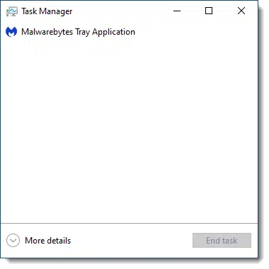 Task Manager - Simple view.