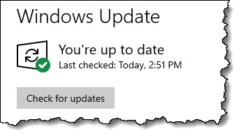 Windows Update - You're up to date.