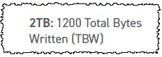Another SSD's Warranty and TBW