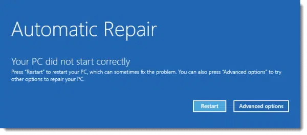Automatic Repair aftermath.