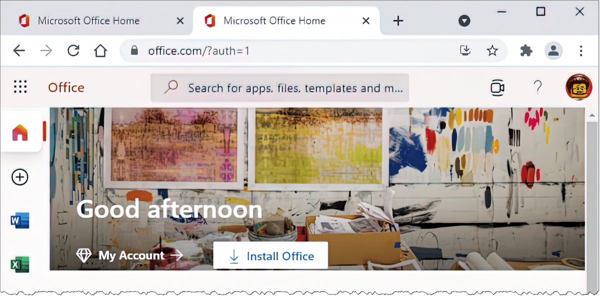 Office.com home page