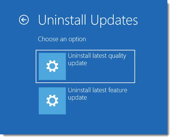 Uninstall Updates