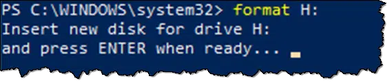 Format using command prompt.