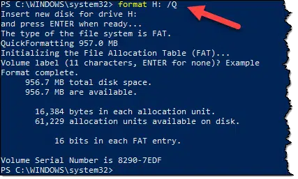 Command Line format /Q.