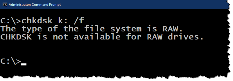 CHKDSK on a RAW drive.