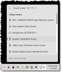 A list of the sound output devices on my machine.