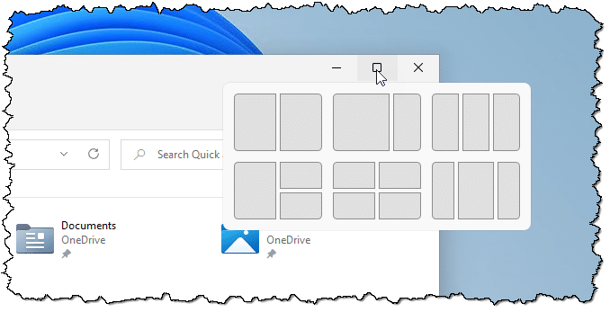 Windows 11 Layout Choices.