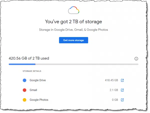 My Google Storage Usage