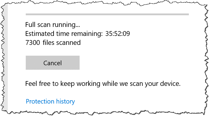Full scan underway.