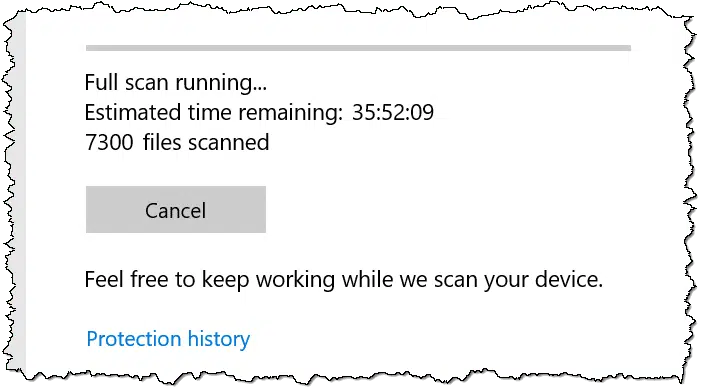 Full scan underway.