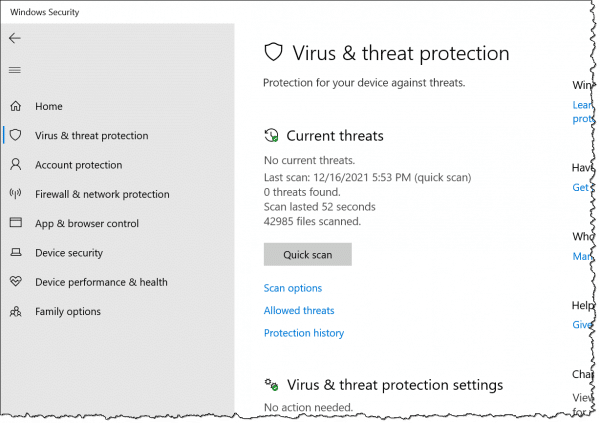 Virus & Threat Protection