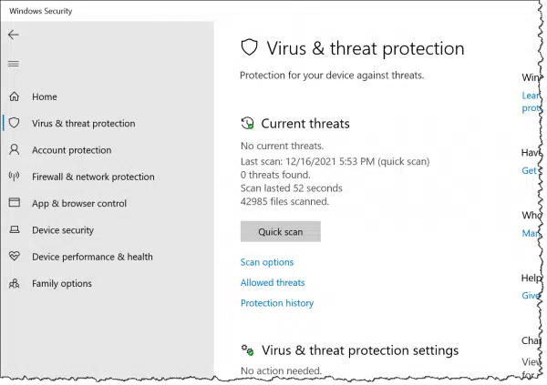 Virus & Threat Protection