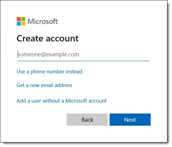 Create a Microsoft Account