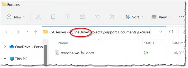 A project document deep in OneDrive.