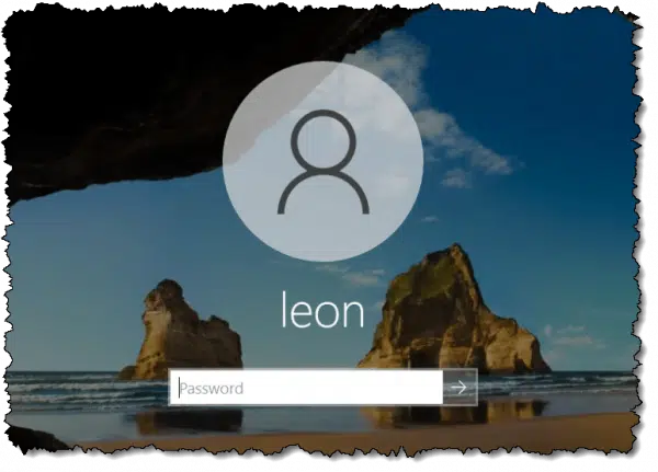 Windows sign-in screen using local account.