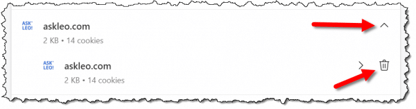 askleo.com cookies in Edge.
