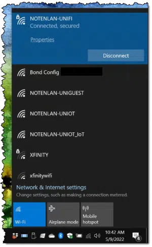 Connected to Wi-Fi