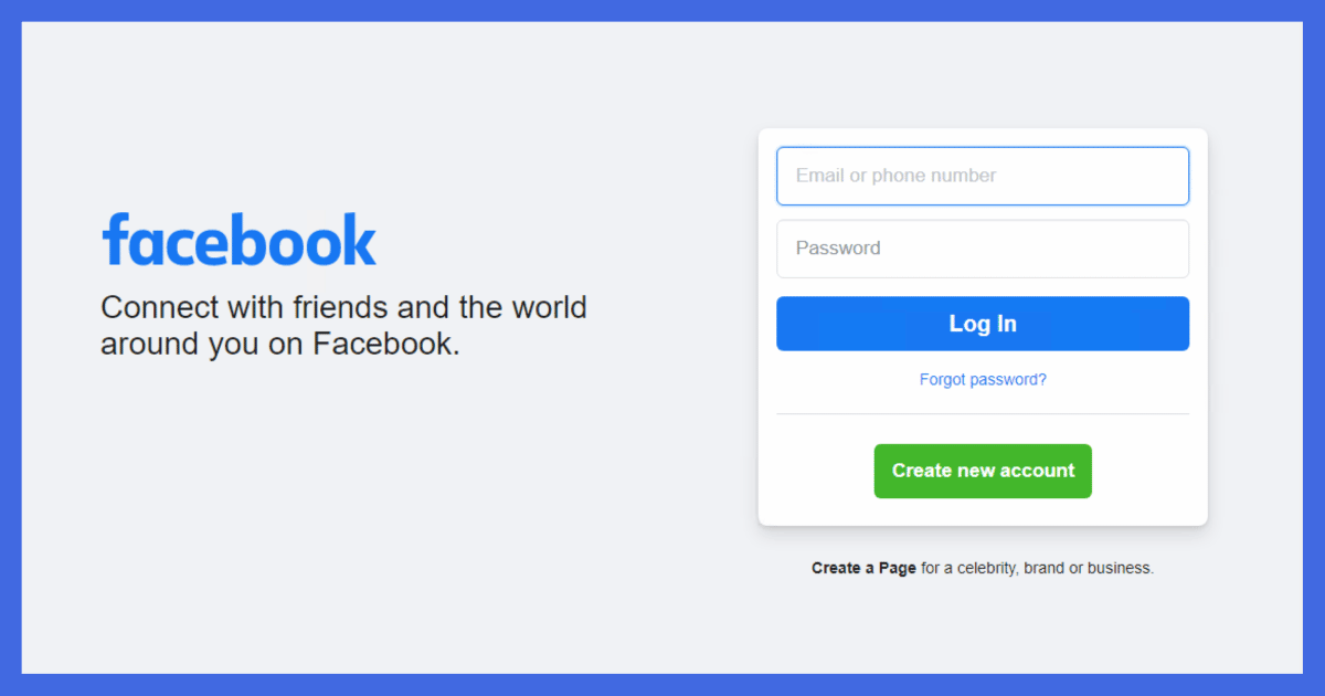 Facebook Sign In Page