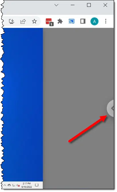 Chrome Remote Desktop connection options panel control.