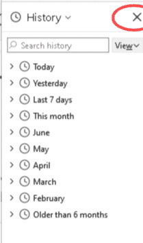 close browser history