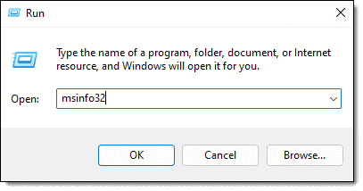 Running msinfo32