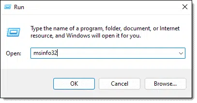 Running msinfo32
