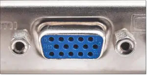 A VGA socket on a video card.
