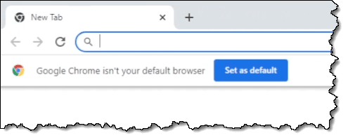 Chrome is not the default browser.