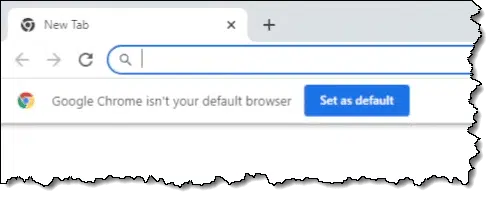 Chrome is not the default browser.