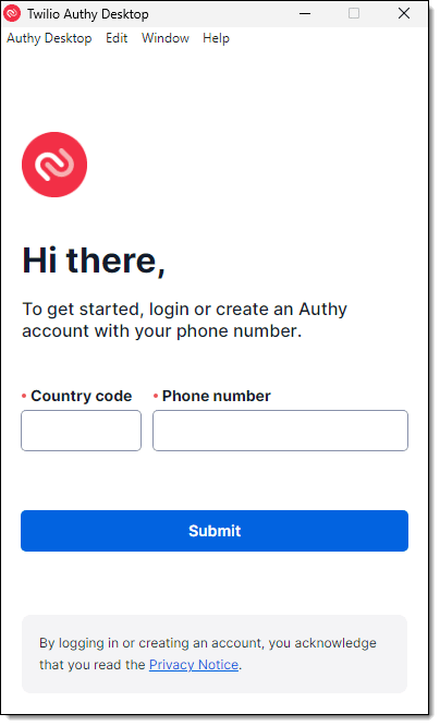 Windows Desktop version of Authy.