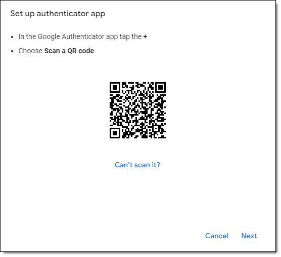 Google Authenticator QR Code.