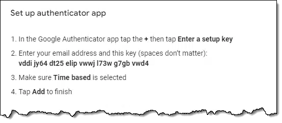 Text based key alternative to QR-code.
