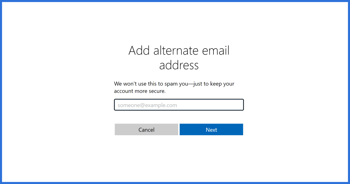 Add Alternate Email Address